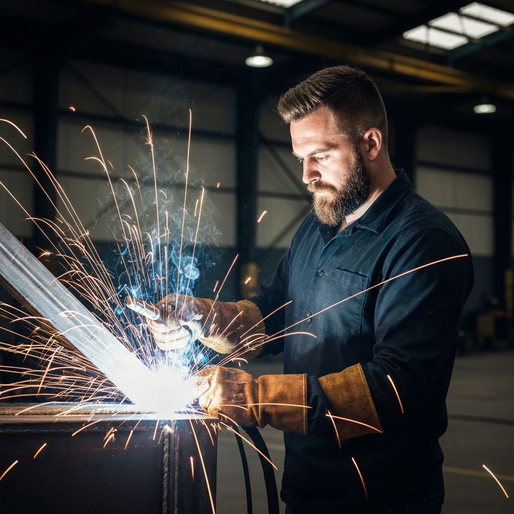Industrial welding sparks construction site - MIG TIG welding techniques